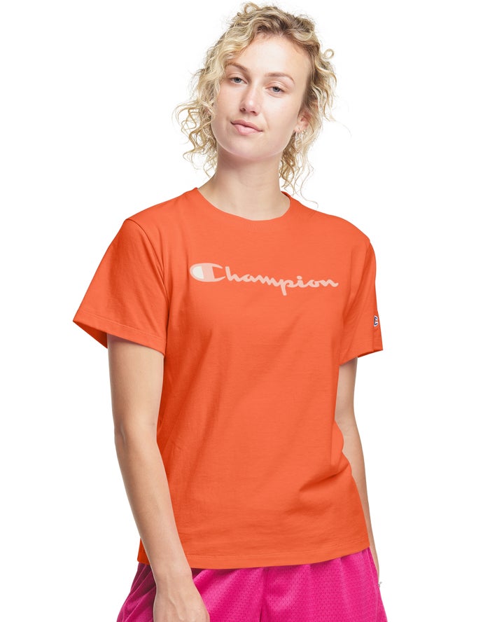 Champion T-Shirt Dames - Oranje - Classic ( 289513-TQB )